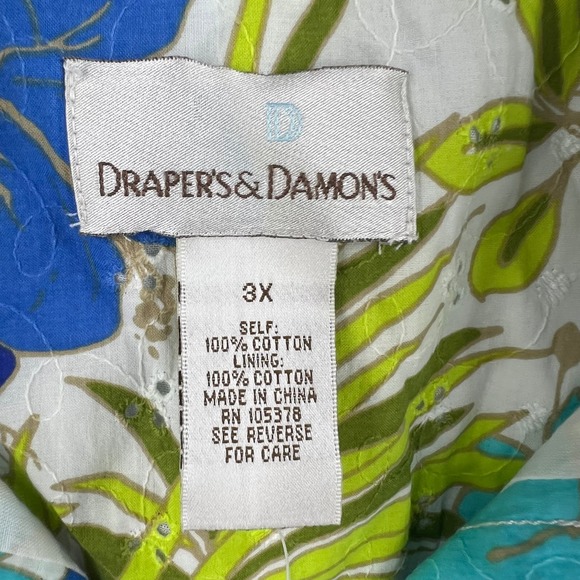 Draper's & Damon's Light Blazer Jacket Spring Floral Button Cotton Women's 3XL - Picture 3 of 9